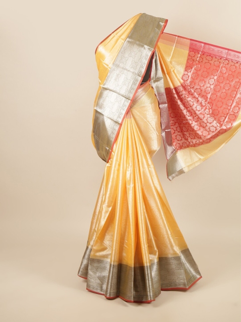 

Pothys Yellow Woven Design Tissue Saree