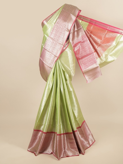 

Pothys Green & Pink Woven Design Zari Tissue Saree