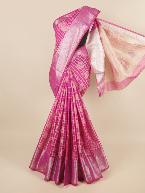 

Pothys Magenta & Gold-Coloured Ethnic Motifs Woven Zari Saree