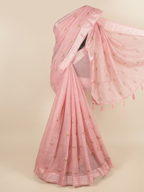 

Pothys Pink Floral Embroidered Saree