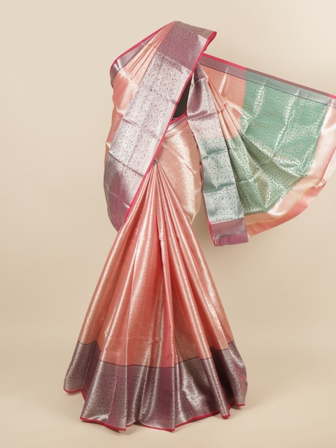

Pothys Pink & Green Woven Design Tissue Saree