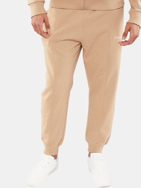 

BLUEAGE Men Beige Solid Pure Cotton Joggers