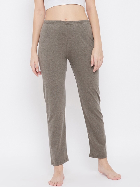 

FRENCH FLEXIOUS Women Olive Brown Solid Lounge Pants