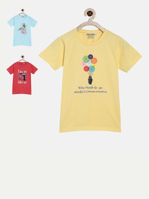 

American Kids Set of 3 Multicoloured Printed T-shirt, Multi