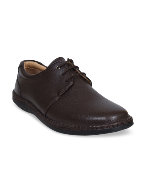 

Ajanta Men Brown Solid Formal Derbys