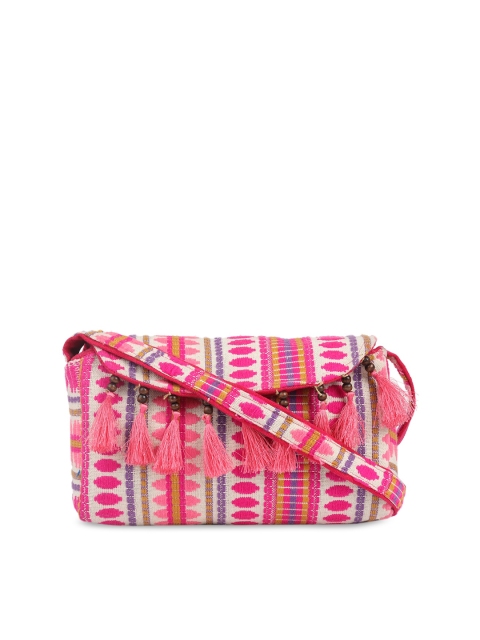 

gaura pakhi Pink Geometric Textured Structured Sling Bag