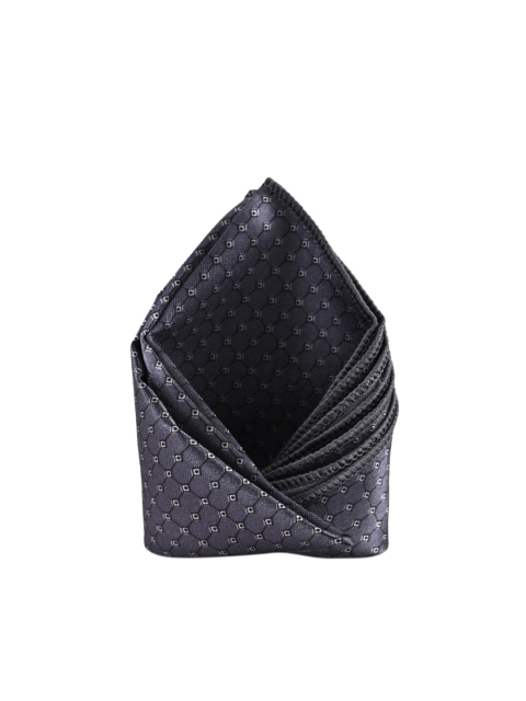 

BuckleUp Men Grey & White Woven-Design Microfibre Pocket Square