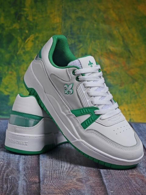 

Bond Street By Red Tape Men White & Green Colourblocked Sneakers