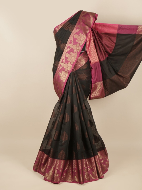 

Pothys Black & Pink Woven Design Zari Saree