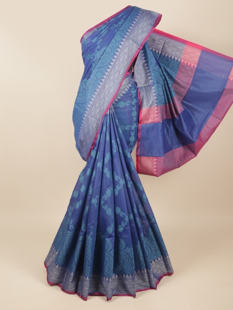

Pothys Blue & Pink Woven Design Saree