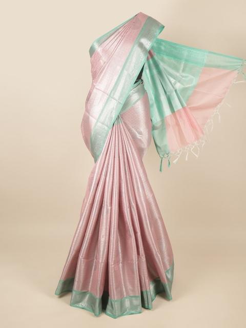 

Pothys Pink & Green Woven Design Tissue Saree