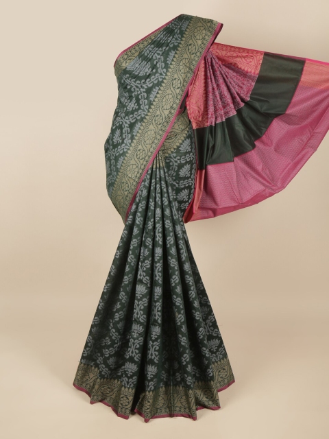

Pothys Green & Pink Woven Design Saree