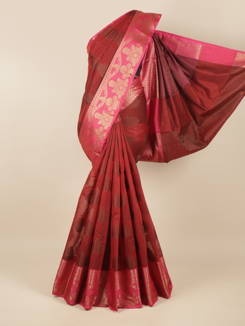 

Pothys Maroon & Fuchsia Woven Design Zari Saree