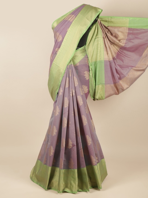 

Pothys Purple & Green Woven Design Cotton Blend Saree