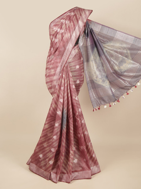 

Pothys Pink & Grey Ethnic Motifs Zari Jute Cotton Saree