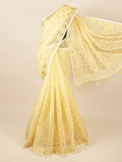 

Pothys Yellow & White Woven Design Saree