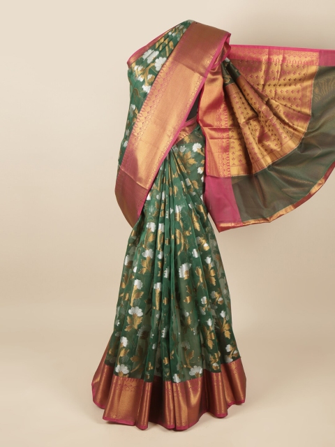 

Pothys Green & Magenta Woven Design Zari Saree