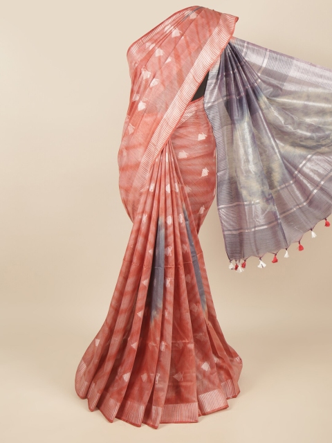 

Pothys Pink & White Woven Design Jute Cotton Saree