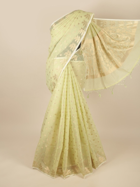 

Pothys Green & Gold-Toned Ethnic Motifs Zari Saree