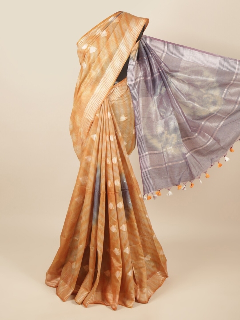 

Pothys Yellow & Grey Ethnic Motifs Jute Cotton Saree