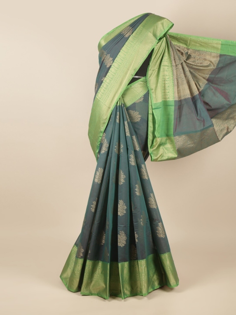 

Pothys Green & Blue Woven Design Zari Saree