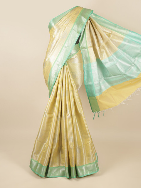 

Pothys Yellow & Green Woven Design Tissue Saree