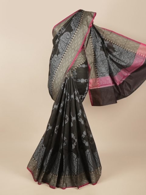 

Pothys Black & Pink Woven Design Saree