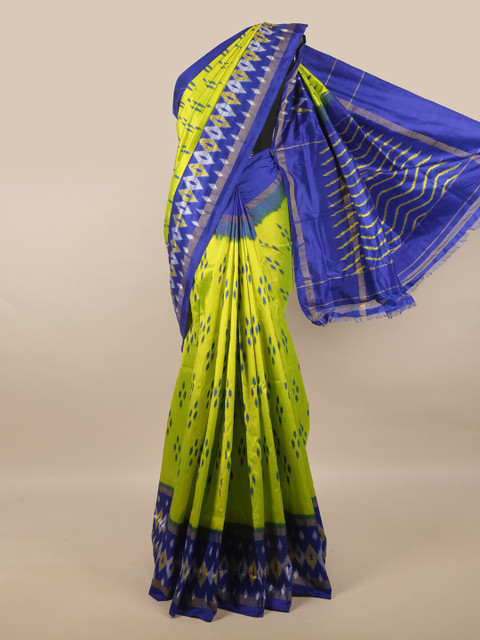 

Pothys Green & Blue Batik Pure Silk Kanjeevaram Saree