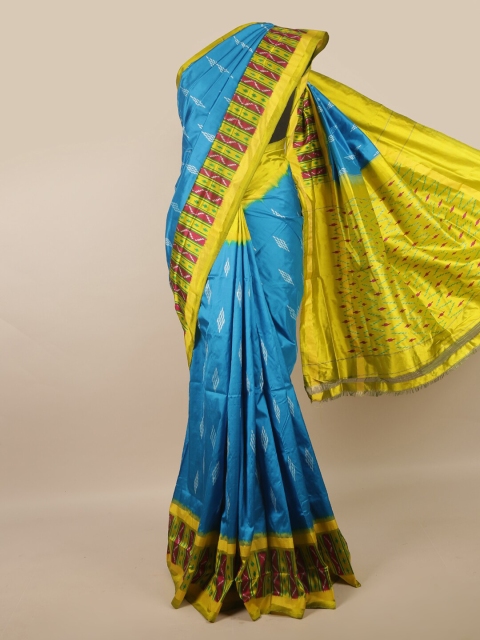 

Pothys Blue & Green Pure Silk Kanjeevaram Saree