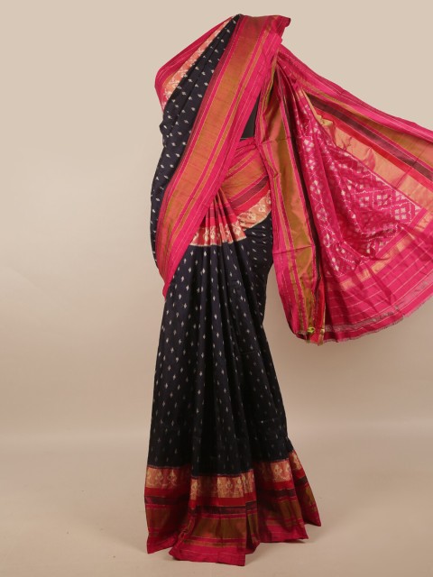 

Pothys Blue & Pink Batik Zari Pure Silk Kanjeevaram Saree