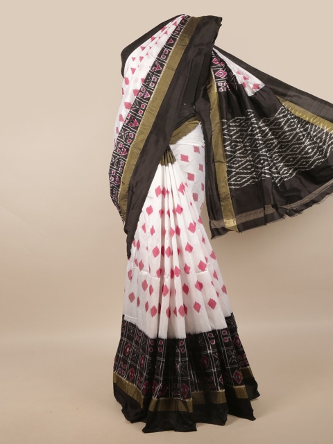 

Pothys White & Pink Pure Silk Kanjeevaram Saree