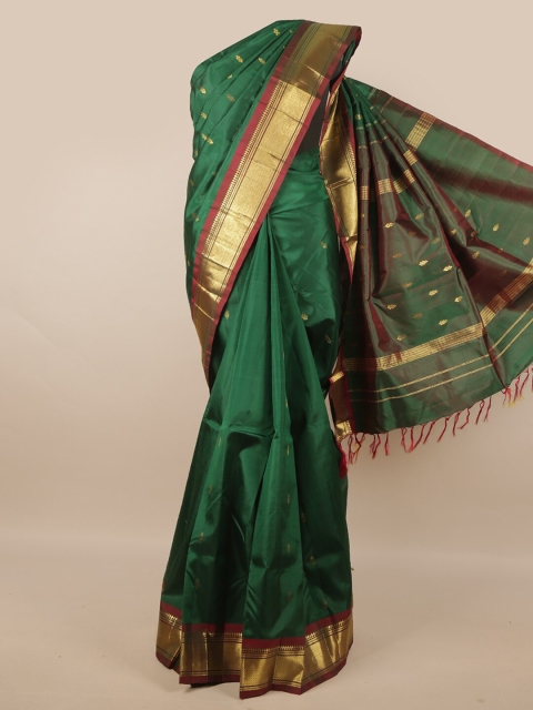

Pothys Green & Maroon Woven Design Zari Pure Silk Kanjeevaram Saree