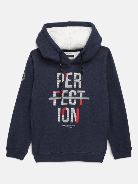 

Octave Boys Blue Printed Hooded Sweatshirt