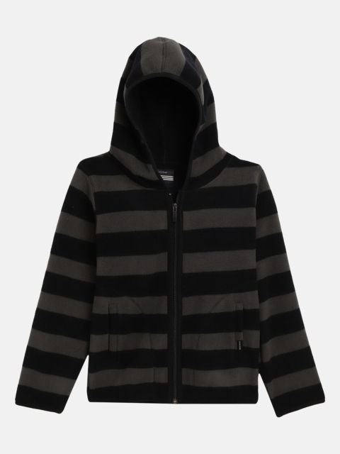 

Octave Boys Navy Blue Striped Hooded Sweatshirt