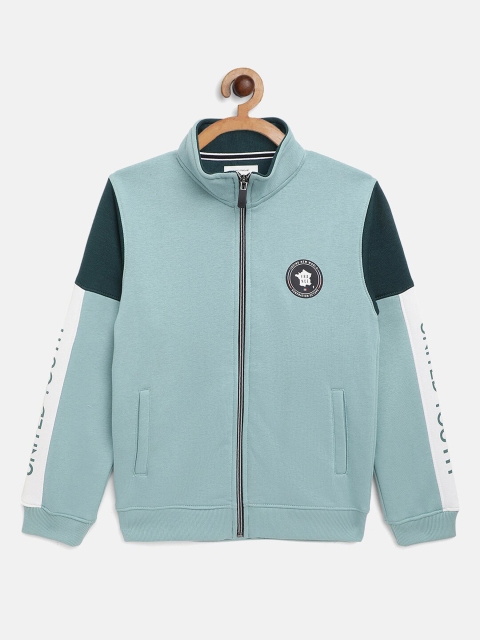 

Octave Boys Blue Solid Front-Open Sweatshirt