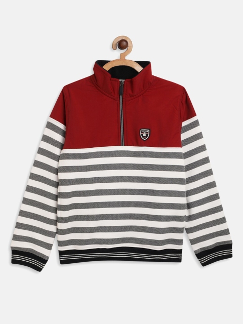 

Octave Boys Maroon Striped Sweatshirt