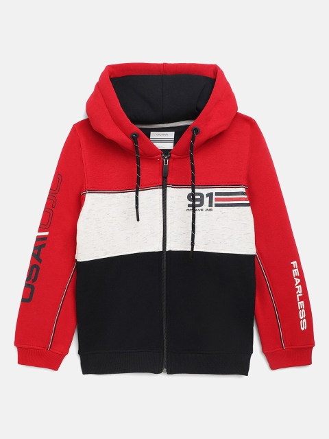 

Octave Boys Red Colourblocked Hooded Sweatshirt