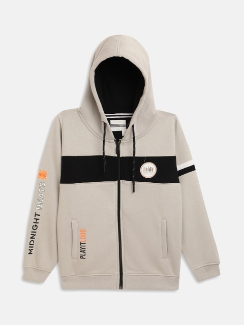 

Octave Boys Grey Printed Hooded Sweatshirt