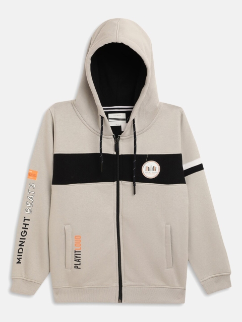 

Octave Boys Grey Printed Hooded Sweatshirt