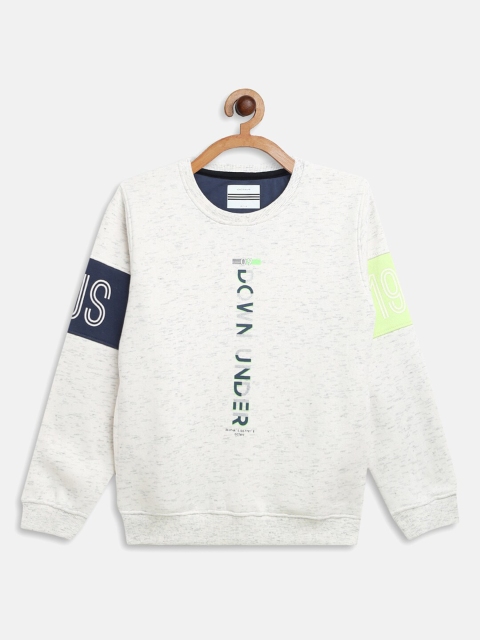 

Octave Boys White Melange Printed Sweatshirt