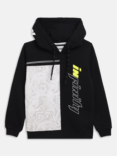 

Octave Boys Navy Blue Printed Hooded Sweatshirt