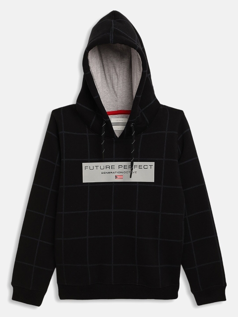

Octave Boys Black Checked Hooded Sweatshirt