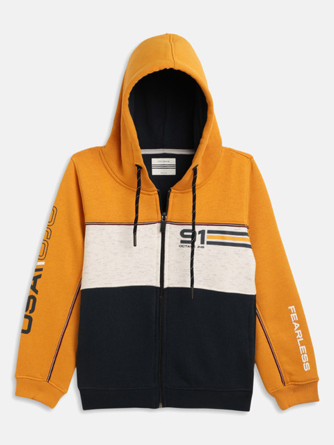 

Octave Boys Mustard Colourblocked Hooded Sweatshirt