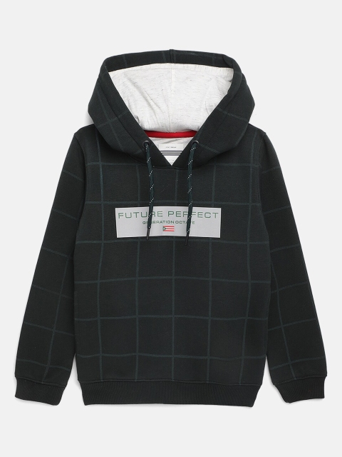 

Octave Boys Green Checked Hooded Cotton Sweatshirt