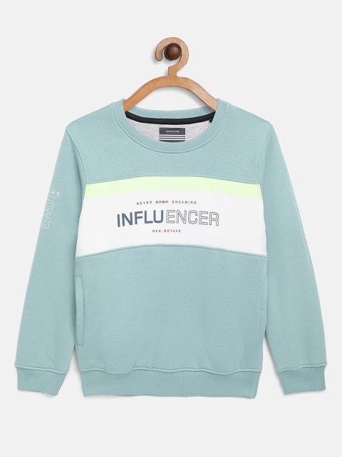 

Octave Boys Teal Blue Typography Printed Sweatshirt