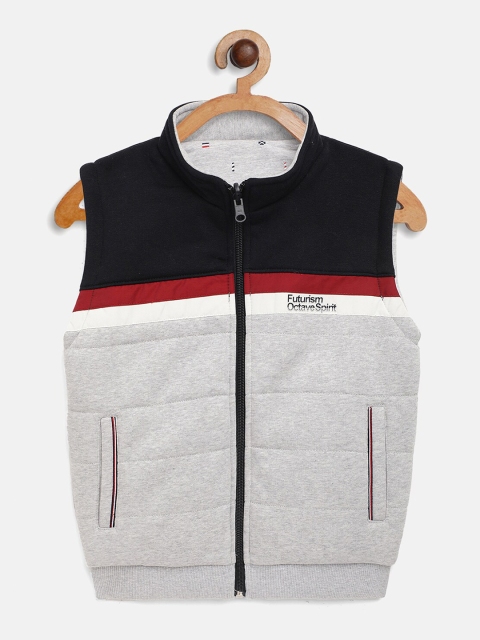 

Octave Boys Grey Colourblocked Sleeveless Sweatshirt