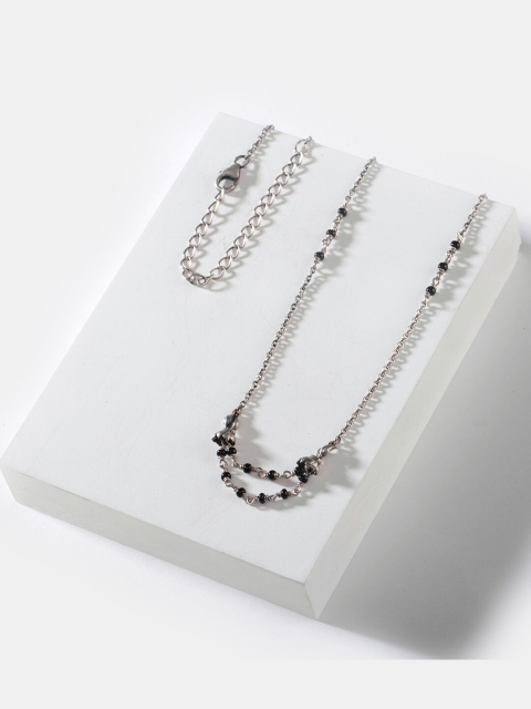 

SHAYA Silver-Toned & Black 925 Sterling Silver Necklace