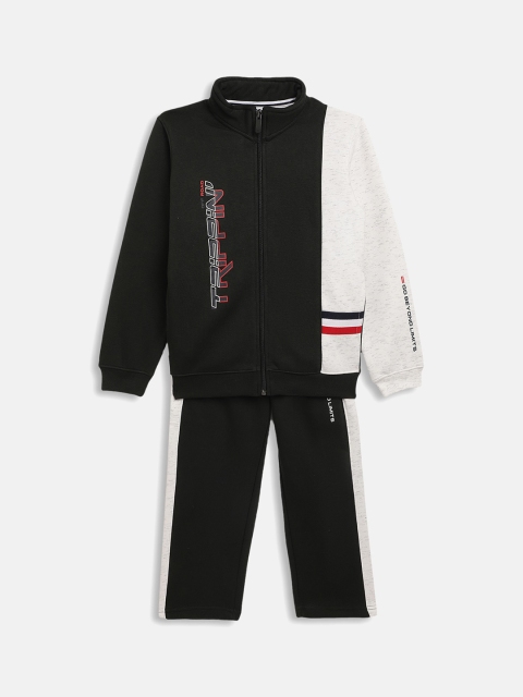 

Octave Boys Navy Blue & White Colourblocked Cotton Track Suit