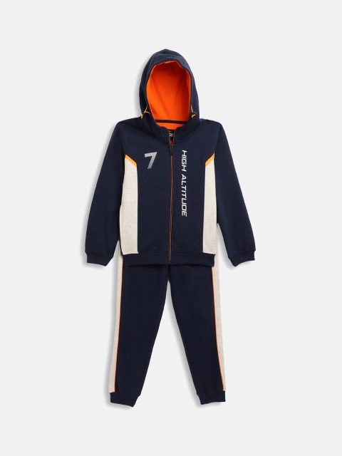 

Octave Boys Blue & Beige Colourblocked Cotton Tracksuit