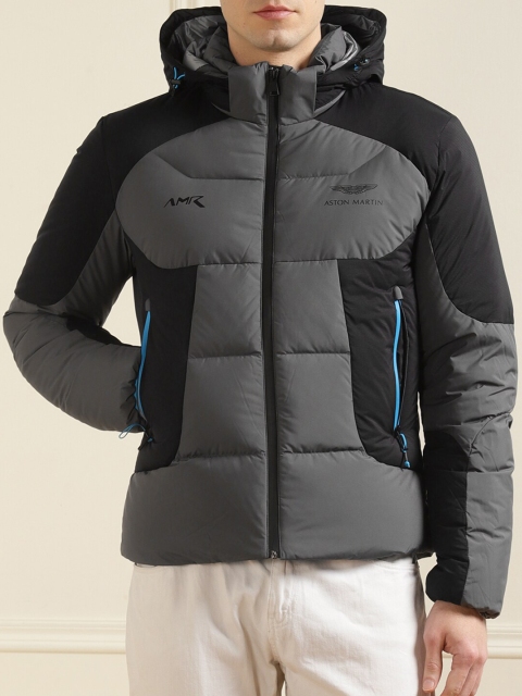 

HACKETT LONDON Men Grey Colourblocked Lightweight Longline Sporty Jacket